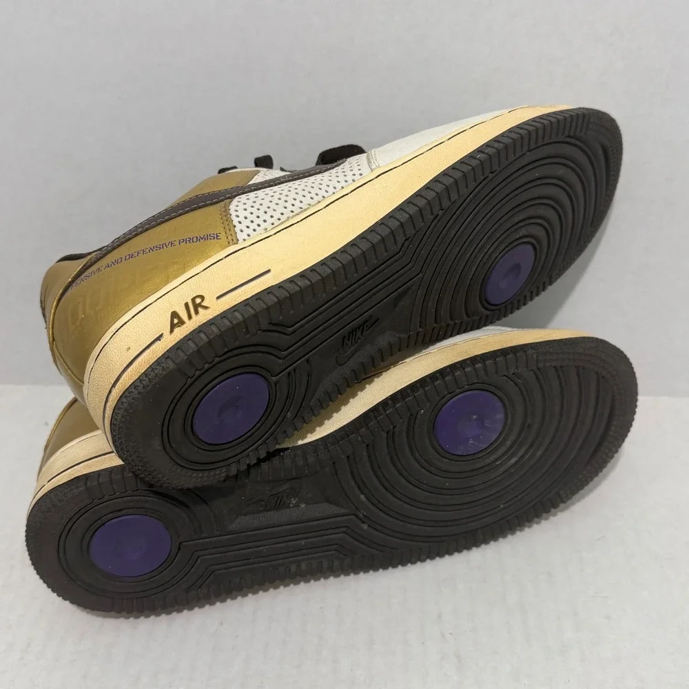 Nike Air Force 1 Low 07 Supreme 25th Anniversary 315087-121 White Gold Brown 8.5